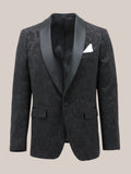 Black Paisley Sheen Shawl Lapel Jacket