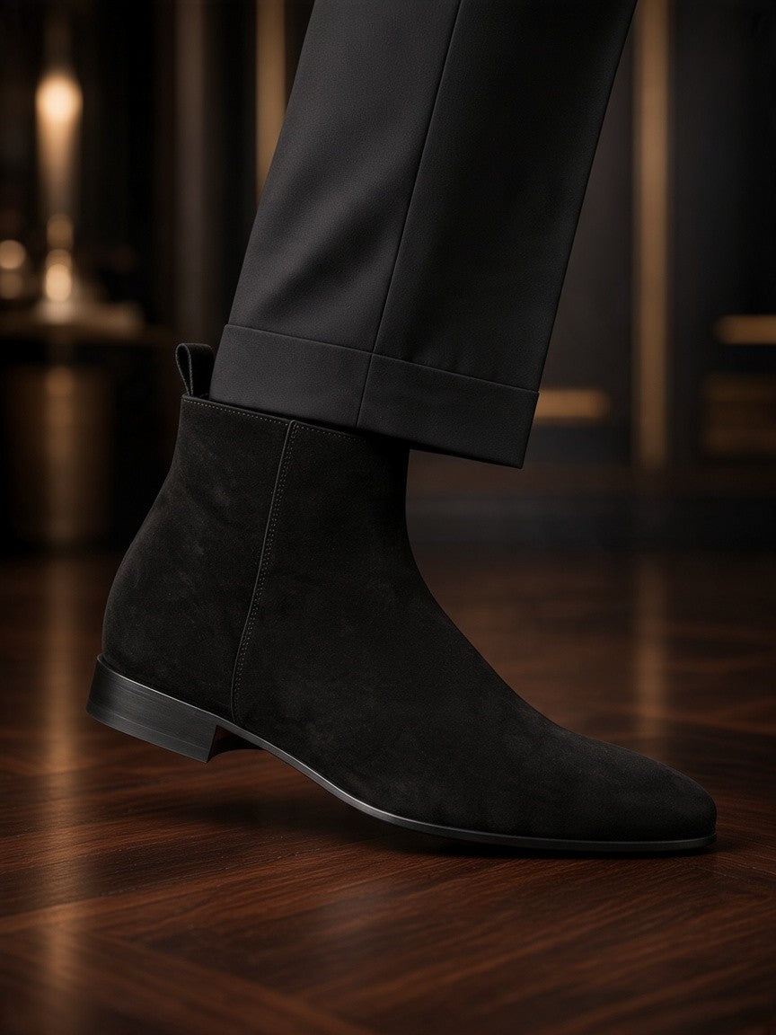 Suede Black Boot