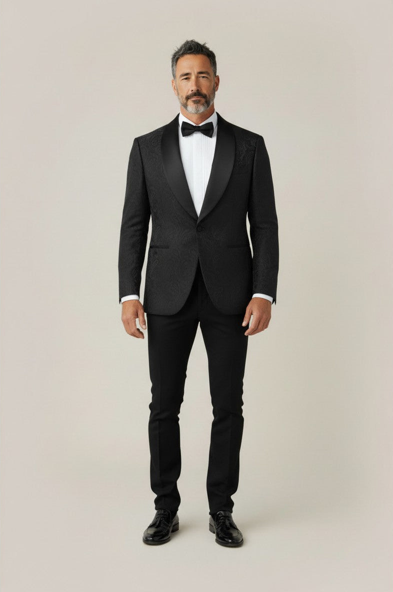Black Paisley Shawl Lapel Dinner Jacket