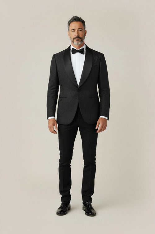 Black Paisley Shawl Lapel Dinner Jacket