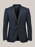 Navy Shawl Lapel Weave Dinner Suit