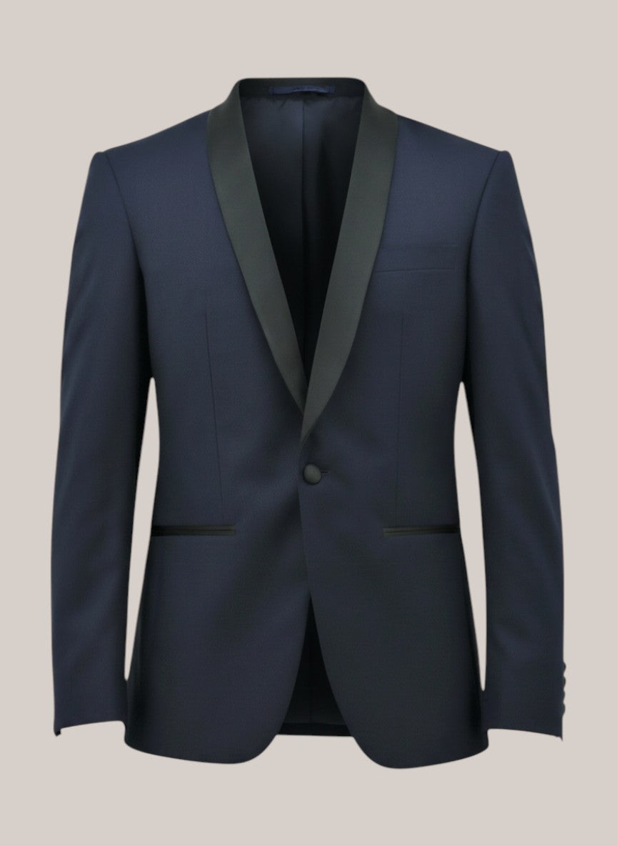 Navy Shawl Lapel Weave Dinner Suit