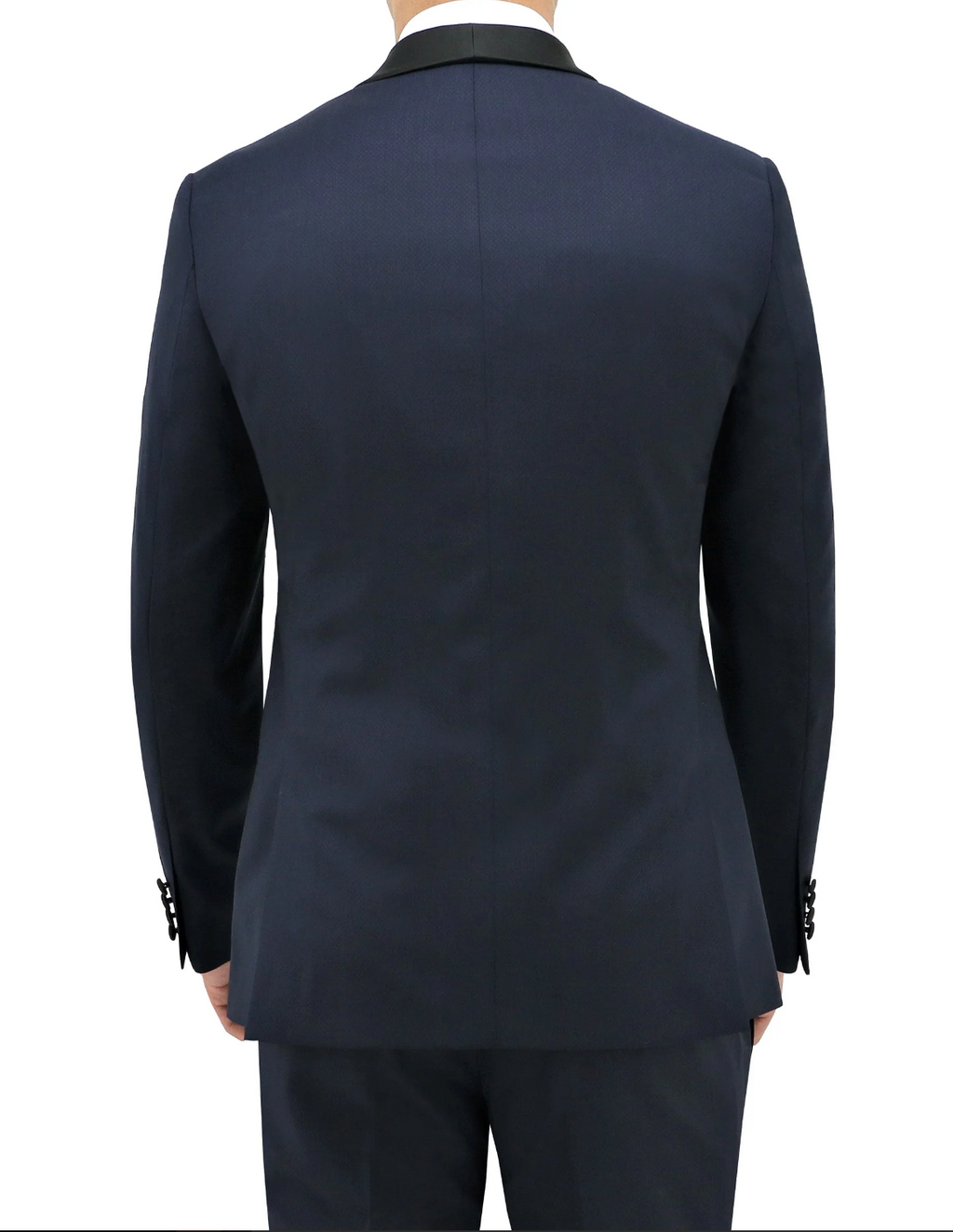 Allebasi Navy Shawl Lapel Weave Dinner Suit