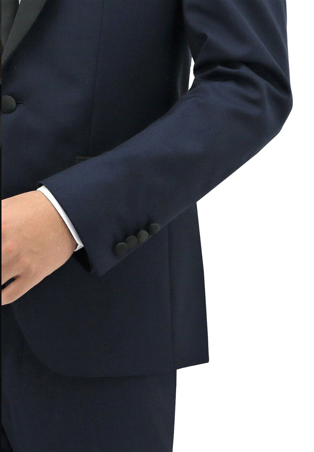 Allebasi Navy Shawl Lapel Weave Dinner Suit