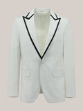 White Peak Lapel Dinner Jacket With Black Outline