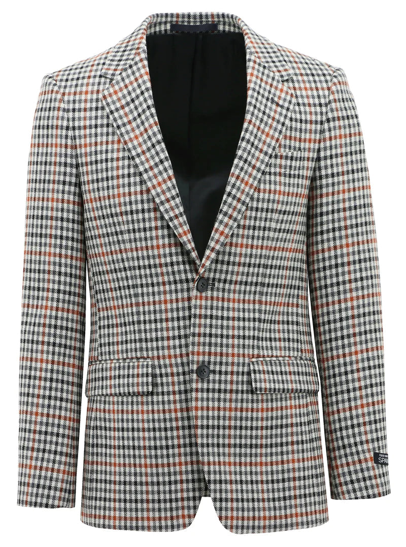 Allebasi Chequered Black, Brown and Beige Sports Jacket