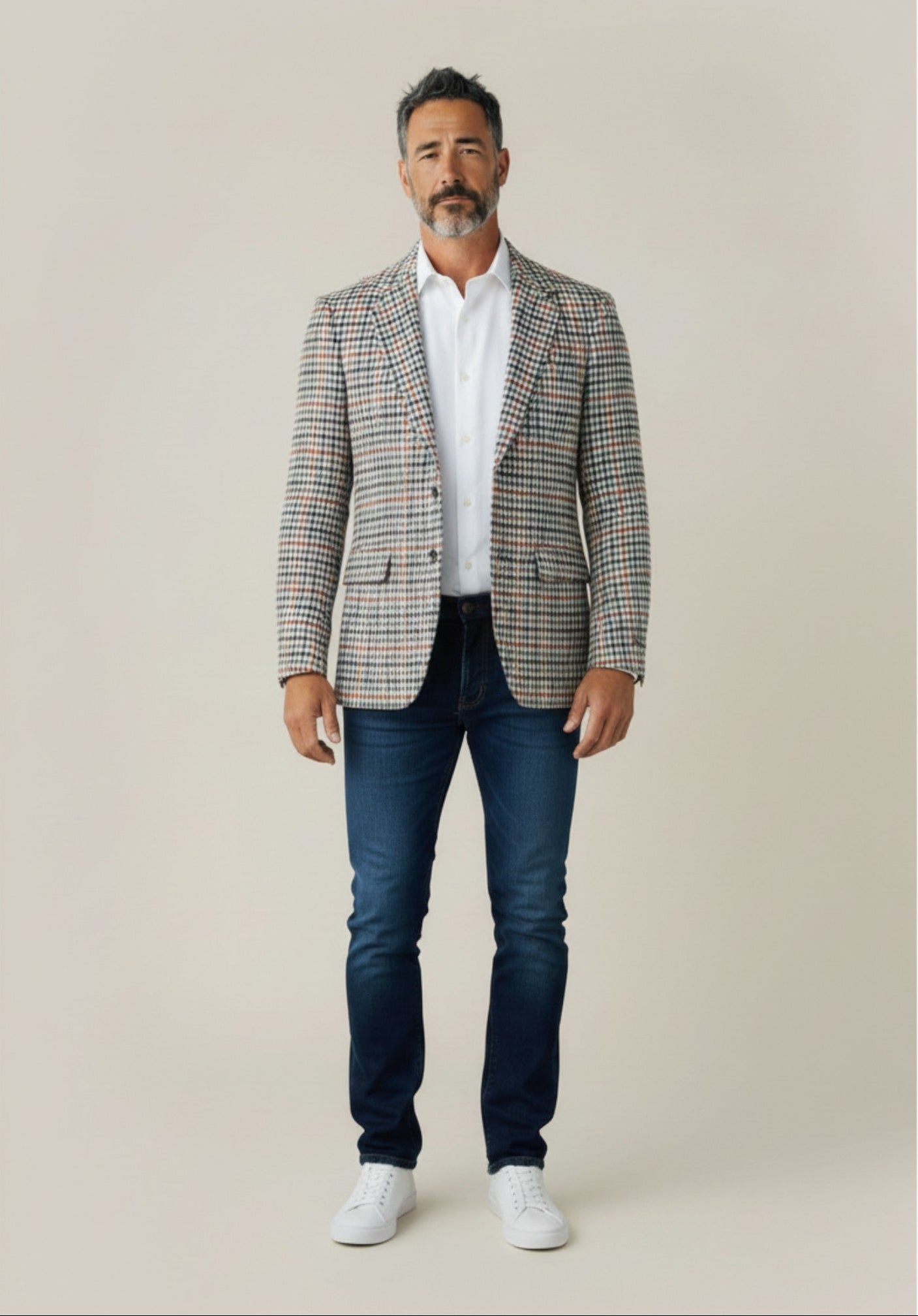 Chequered Black, Brown and Beige Sports Jacket