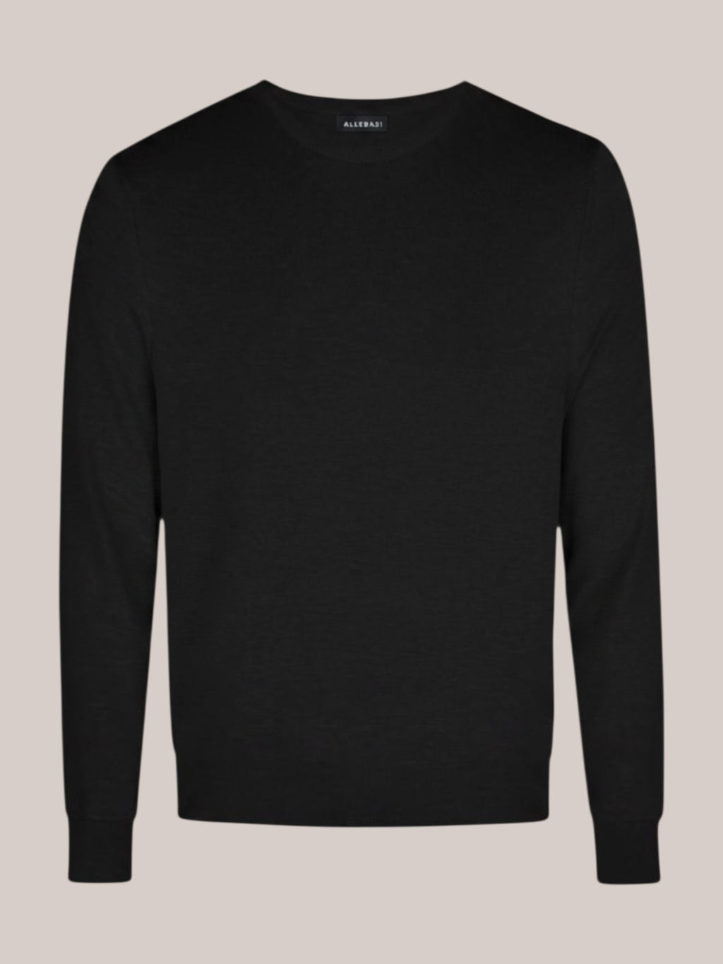 Merino Wool Crewneck Jumper in Black