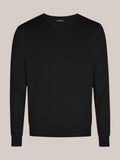 Merino Wool Crewneck Jumper in Black