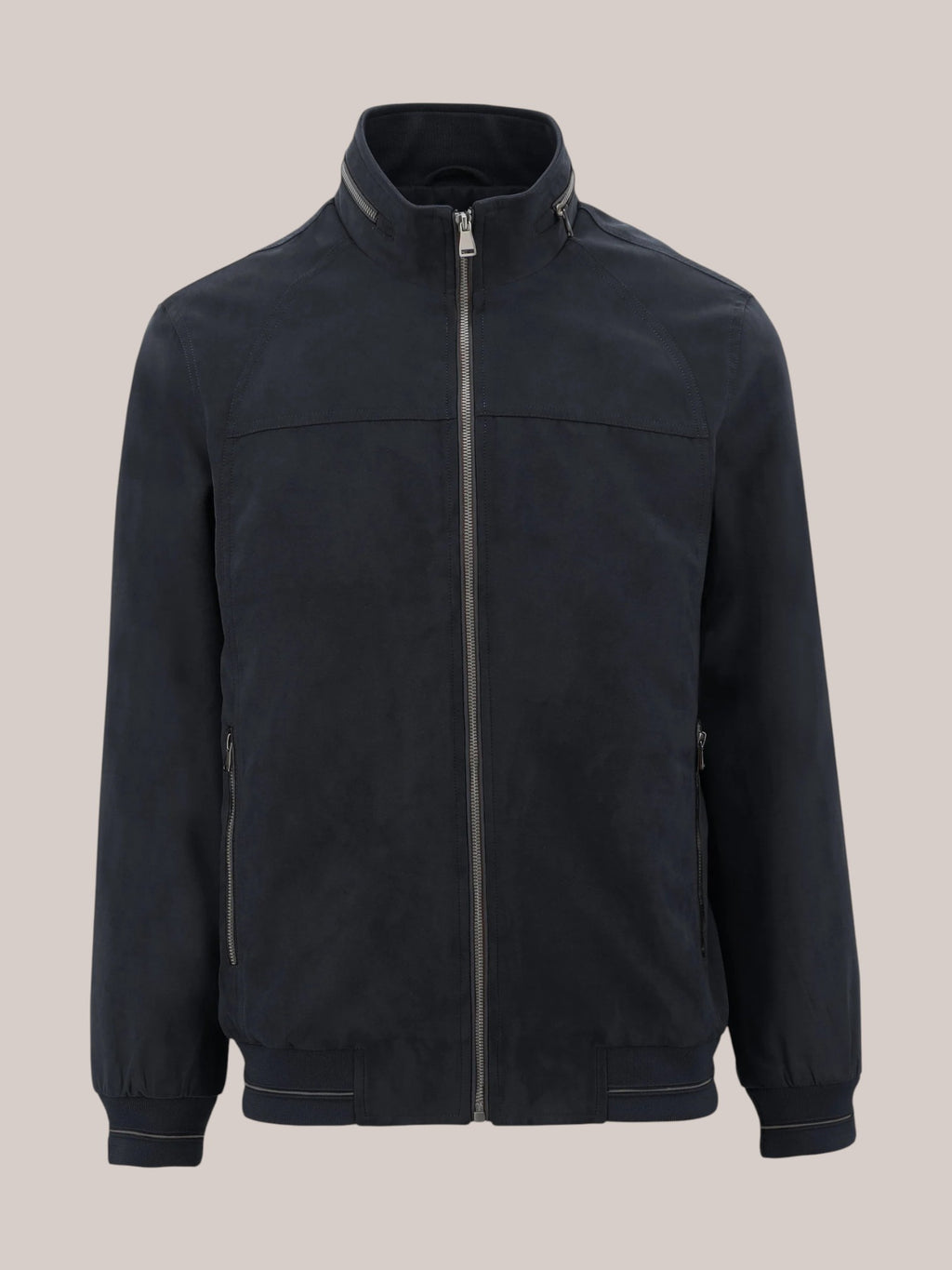 Navy Microsuede Jacket