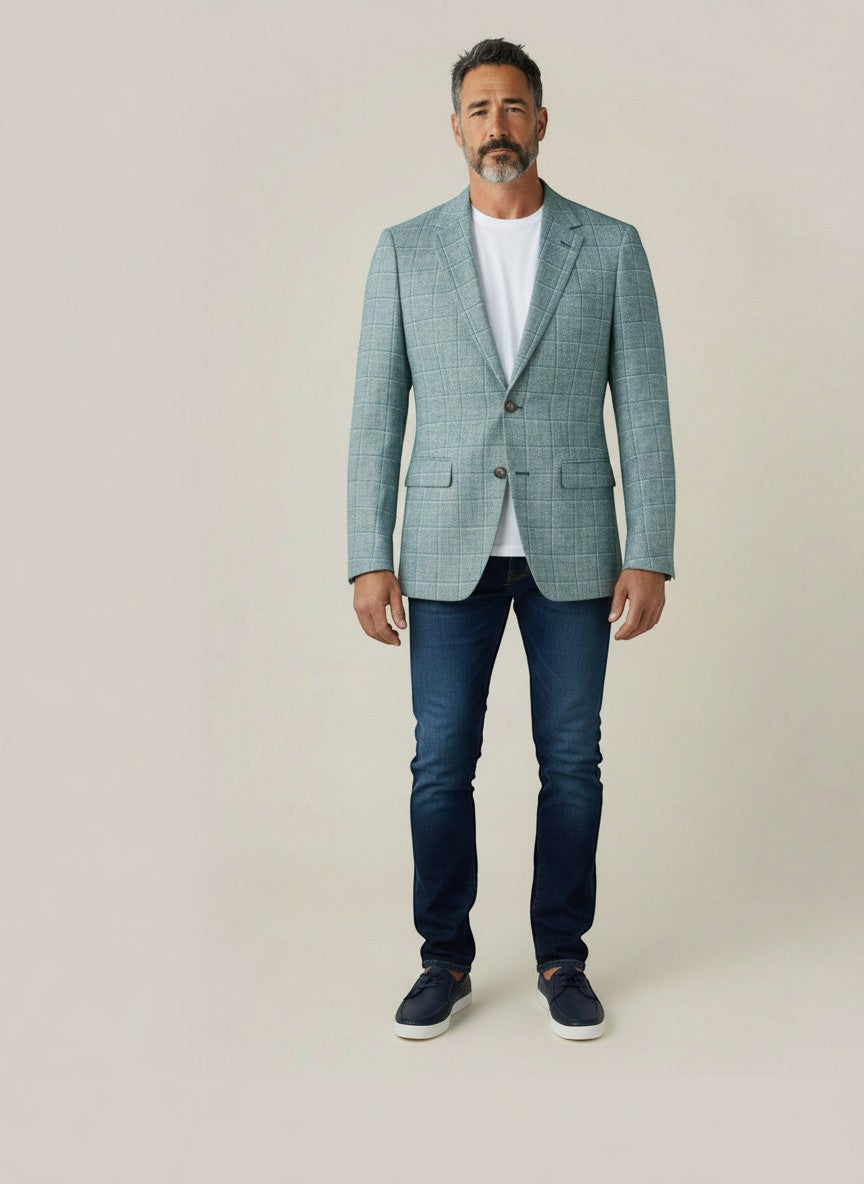 Green Chequered Sports Jacket