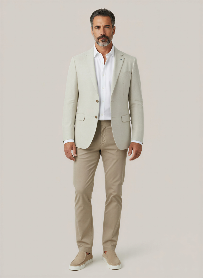 Beige Linen Sports Jacket