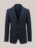 Navy Chequered Two Piece Suit